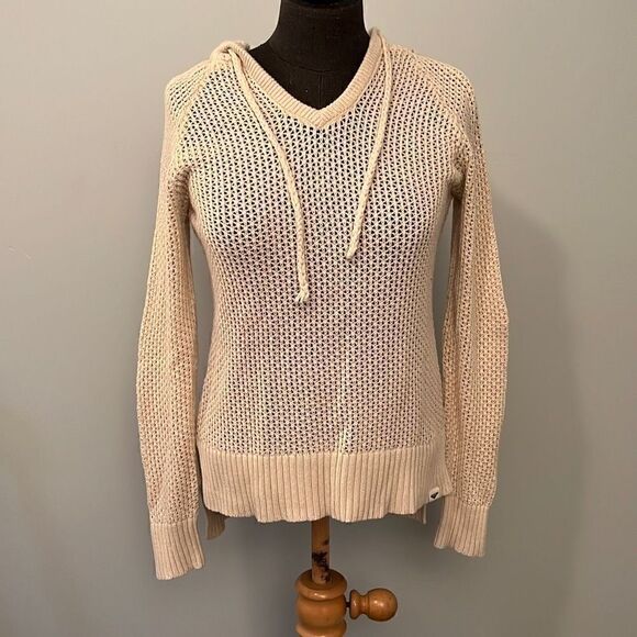 Roxy Women's Tan Sheer Open Knit Long Sleeve Sweater - Picture 1 of 8